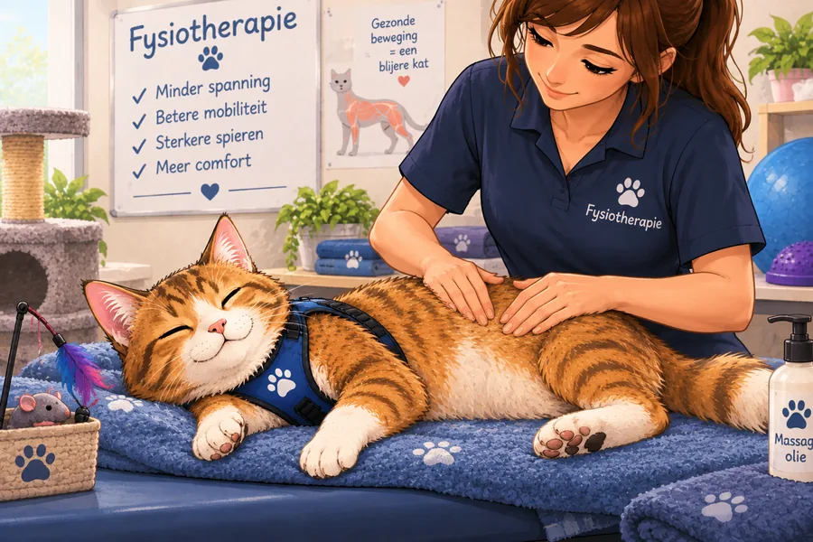 Illustratie van een massage bij een kat